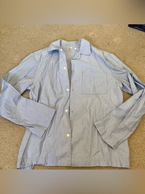 Zara Blue and Dark Grey Pinstripe Women’s Shirt